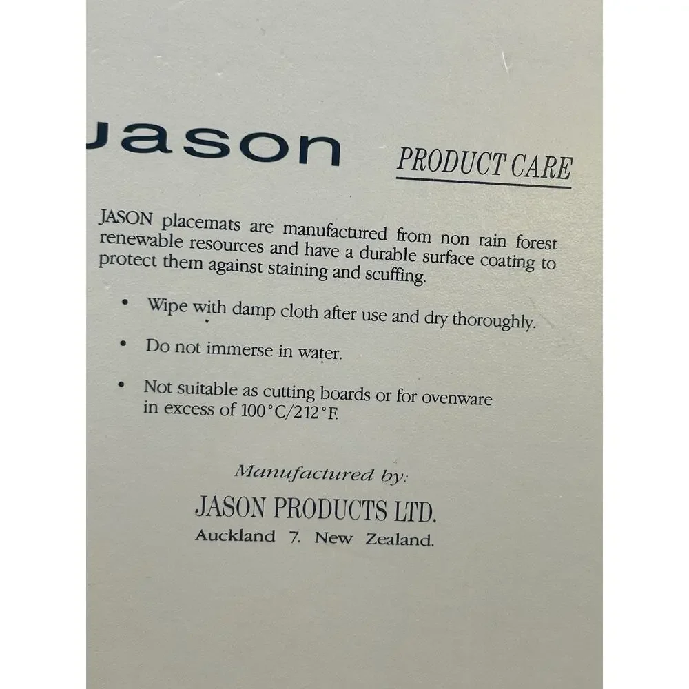 Jason Cork Backed Wooden Place Mats. Vintage 1959 New Zealand
